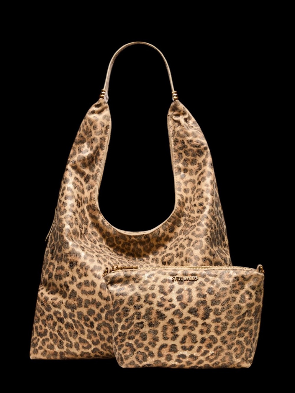 Viral Steve Madden Dempsys Leopard Print Hobo Shoulder Bag with Small Crossbody